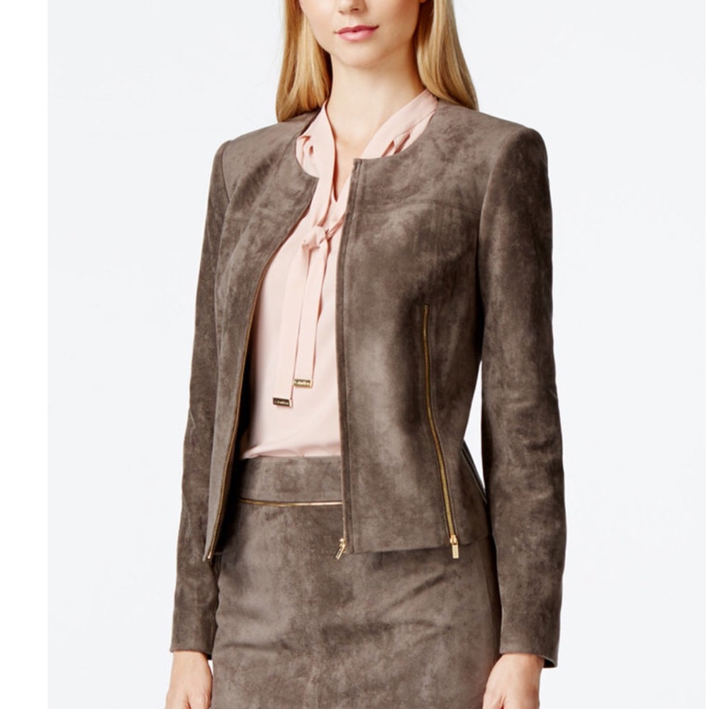Calvin Klein Suede Women’s Brown Jacket- NWOT